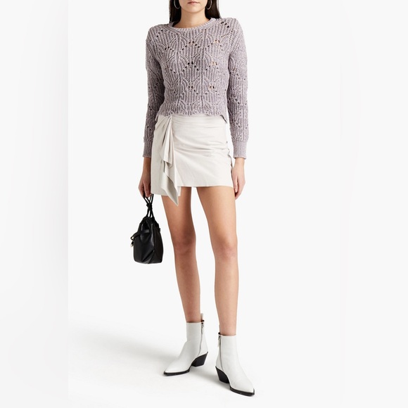 IRO PARIS Zyrma Leather Cream Skirt - Picture 5 of 13